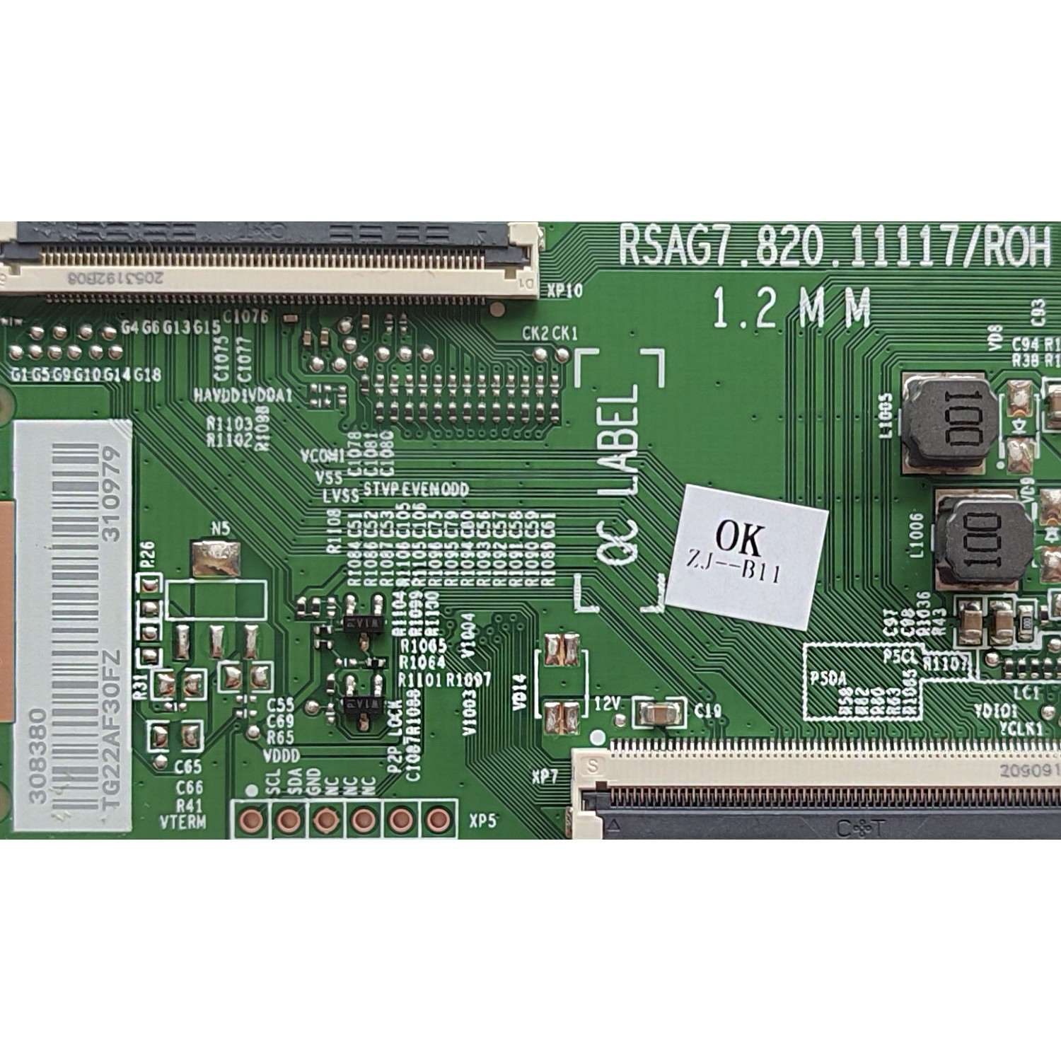 T-CON PARA TV HISENSE / NUMERO DE PARTE 308380 / RSAG7.820.11117/ROH / 310979 / PANEL'S HD425Y1U71-T0LG\S0\SM\ROH / HD425Y1U71-T0L2\S0\GM\CKD3A\ROH / DISPLAY HV430QUB-F70 / MODELOS 43A6H / 43A65H / 43A65K / 43A7K - Imagen 2